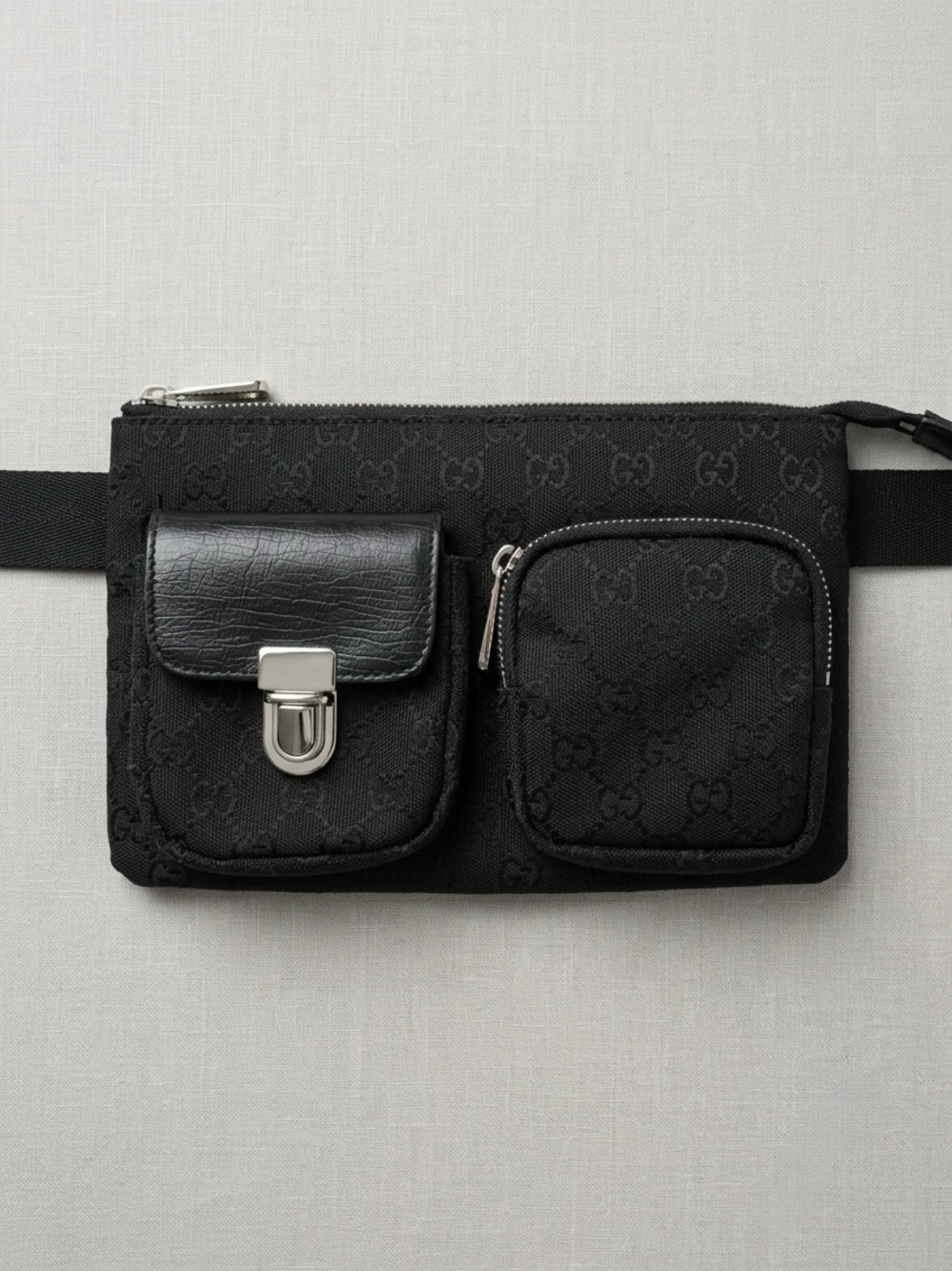 Vintage Gucci GG Canvas Waist Belt Bag / Utility Belt Bag